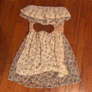 Boho style strapless dress